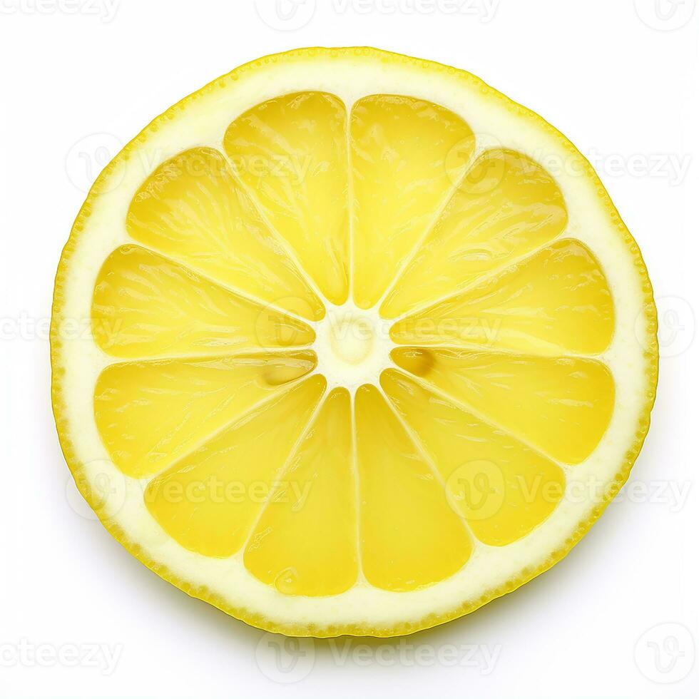 AI generated Orange with sliced and green leaves isolated on white background. photo