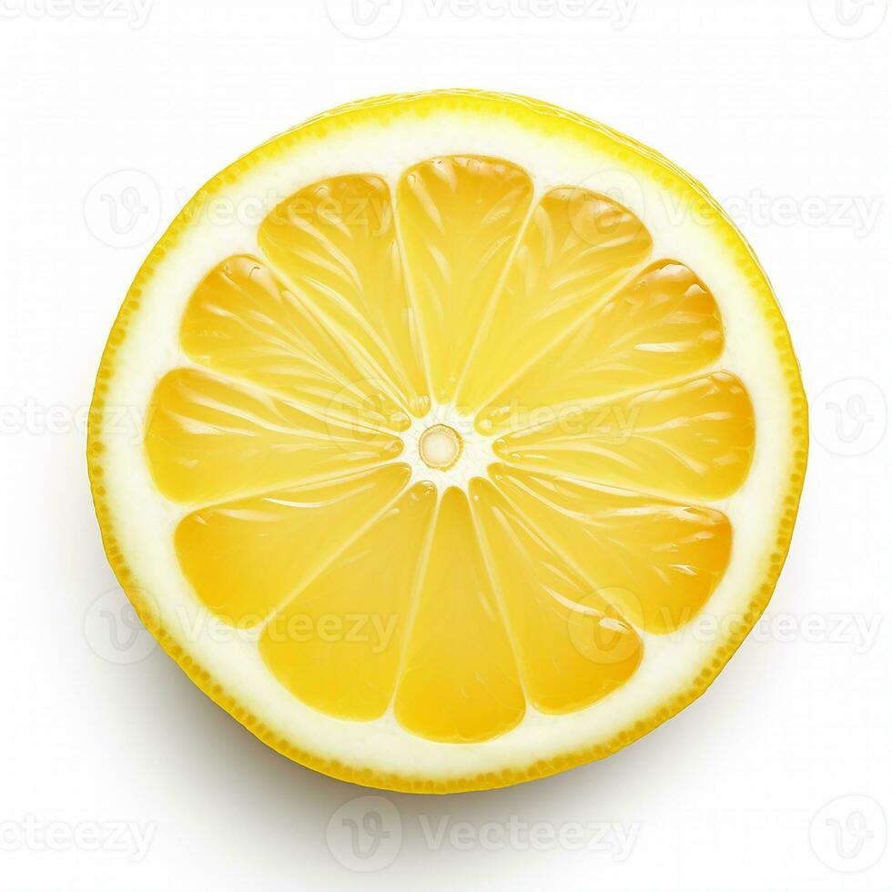 AI generated Orange with sliced and green leaves isolated on white background. photo