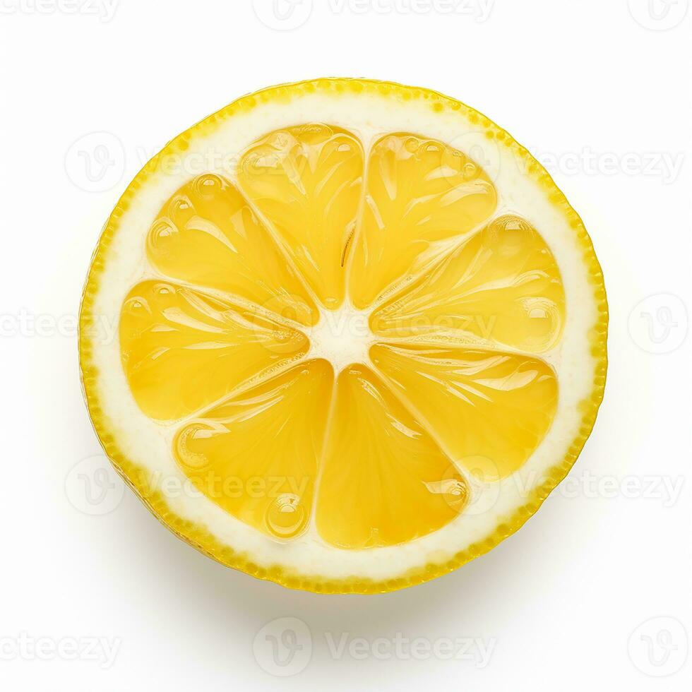 AI generated Orange with sliced and green leaves isolated on white background. photo