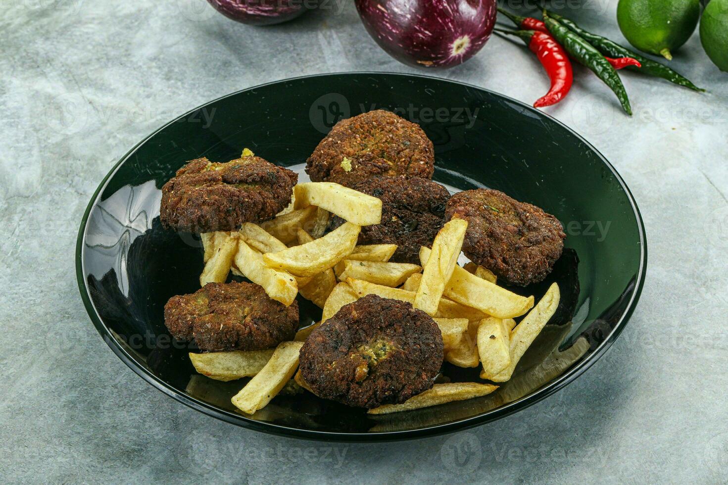 Vegan cuisine - chickpea round falafel photo