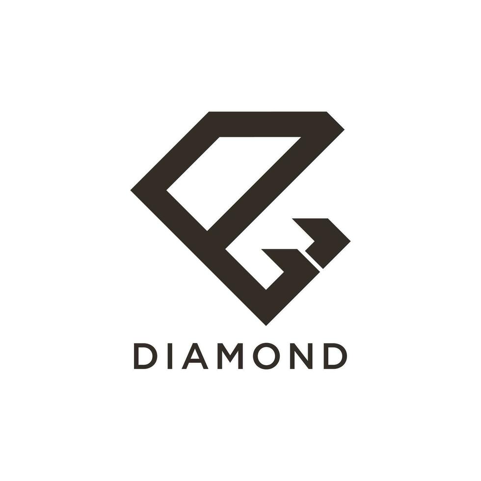 diamante logo con inicial mi concepto diseño icono vector