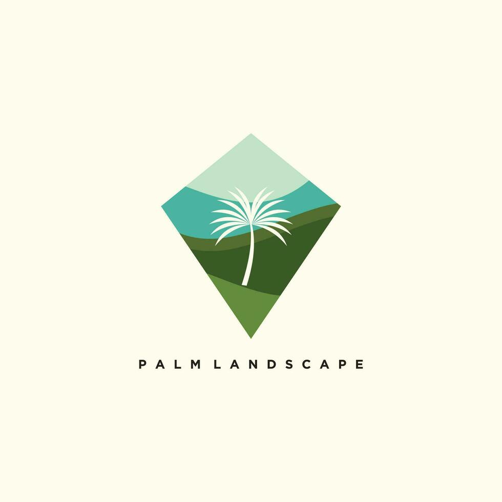 Palm logo with kite concept vector