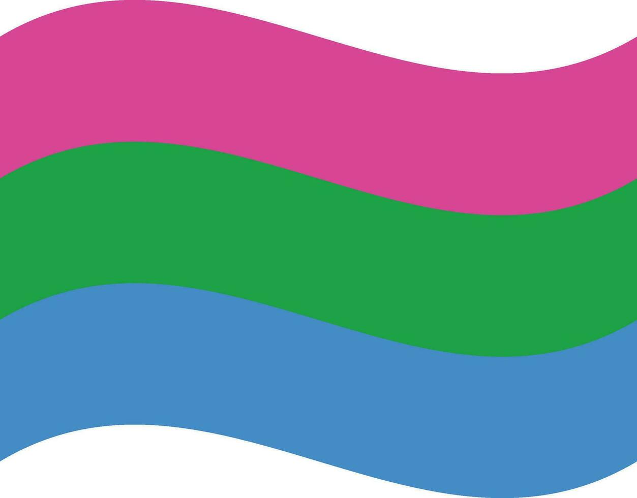 Polysexual pride flag. LGBTQ flag in shape vector