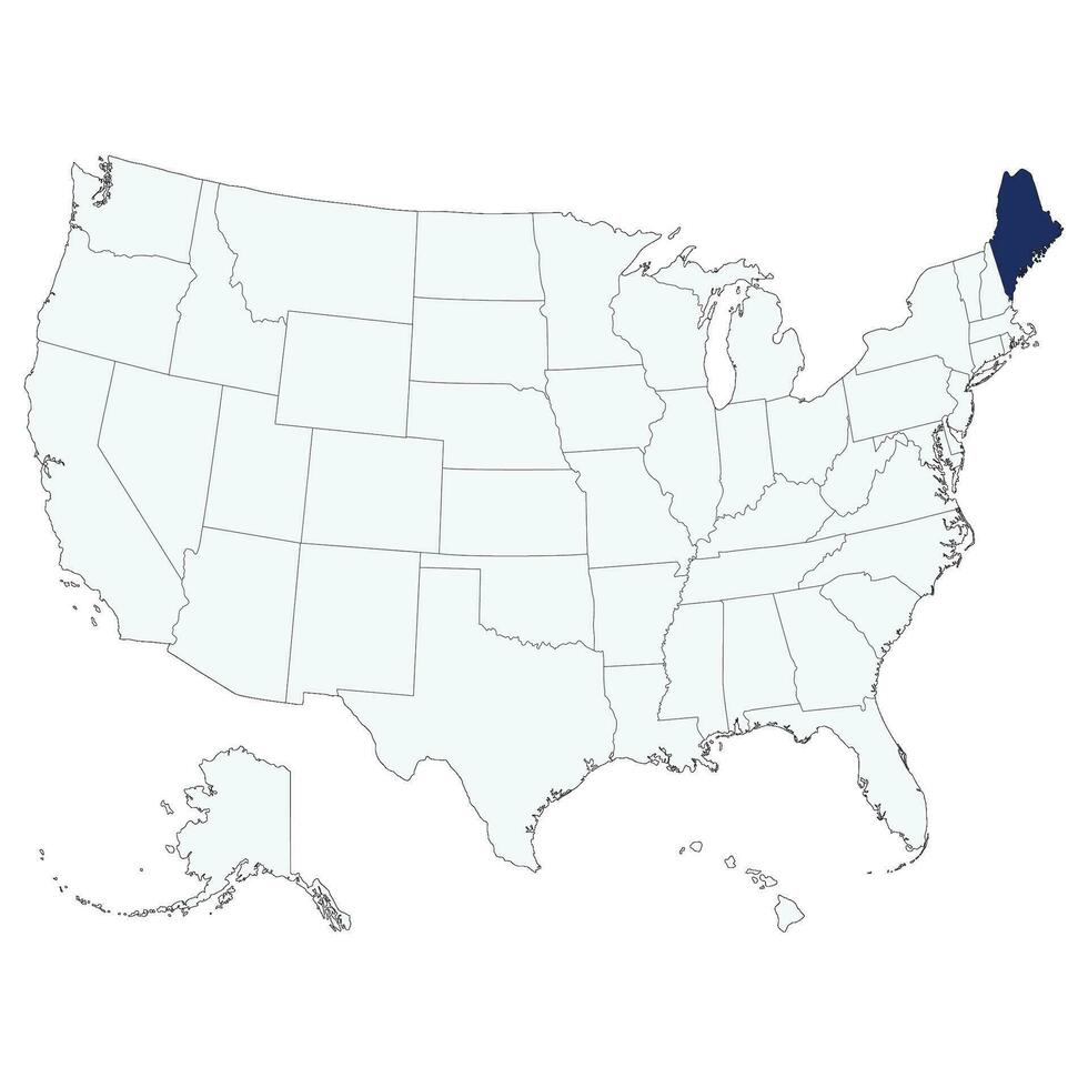 Map of Maine state of USA. USA map vector