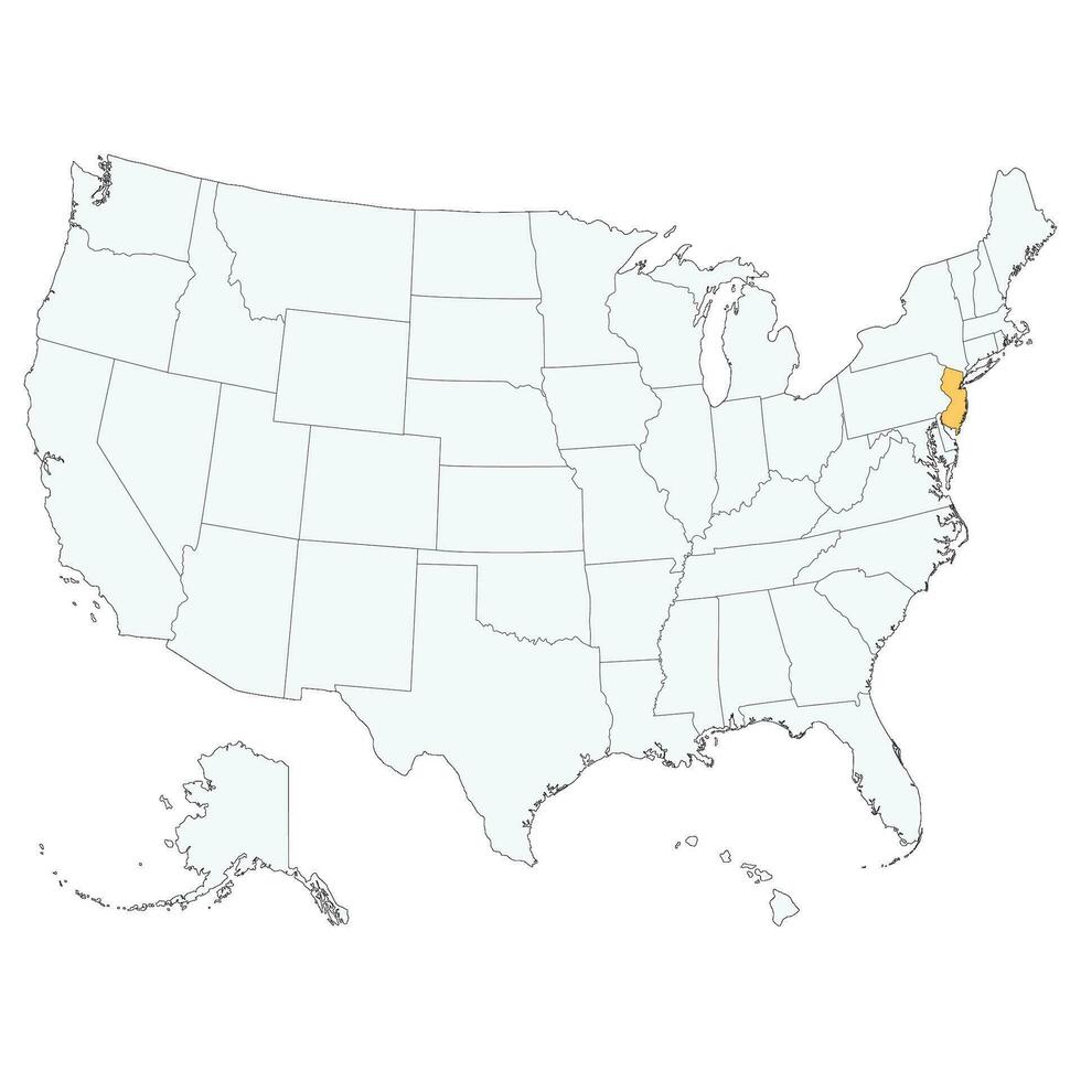 State of New Jersey. USA map. vector
