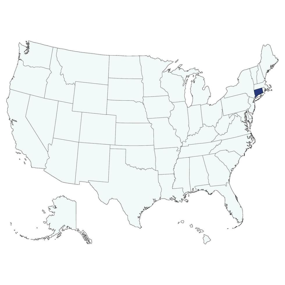 Connecticut mapa. Estados Unidos mapa vector