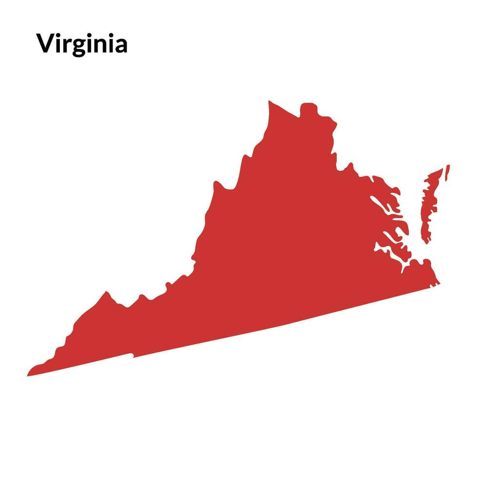 estado de Virginia, Virginia. Estados Unidos mapa vector