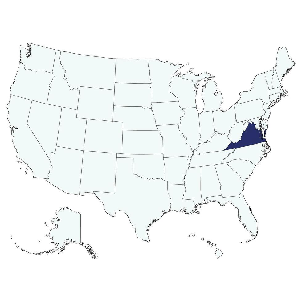 State of Virginia, VA. USA map vector