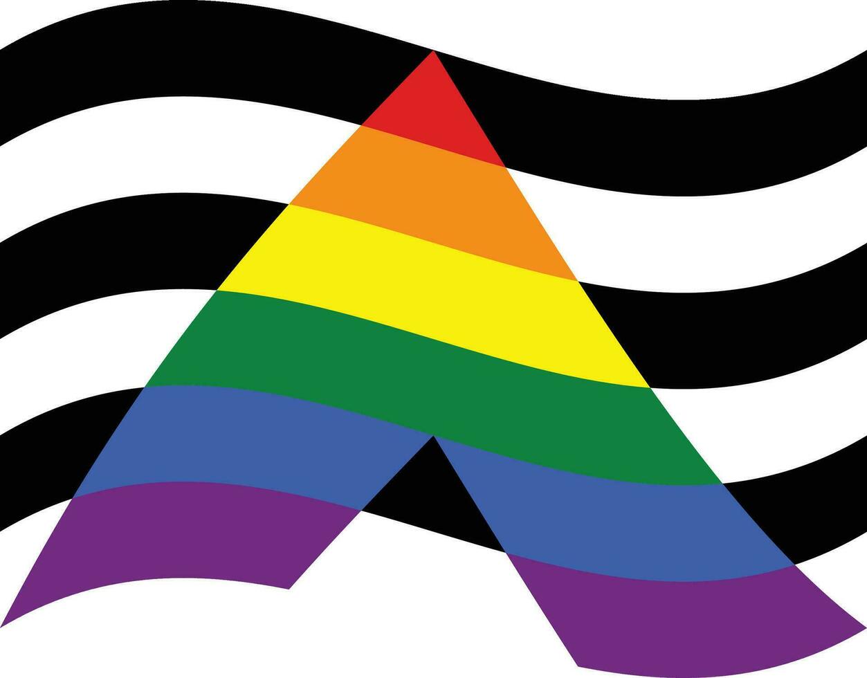 Straight ally pride flag in shape. LGBTQ flag in shape vector