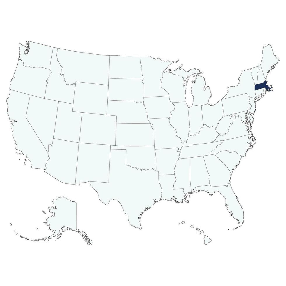 Massachusetts State map. USA map vector