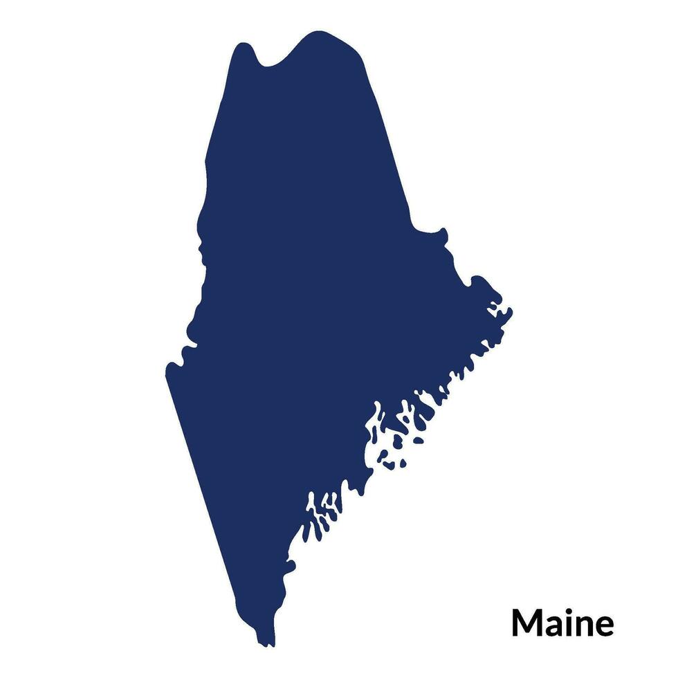 Map of Maine state of USA. USA map vector