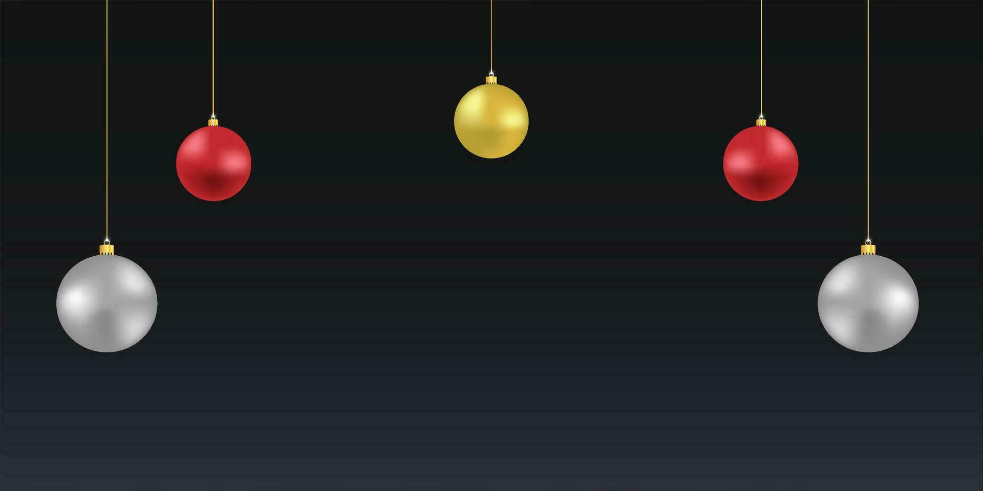 Merry Christmas background with balls design vector