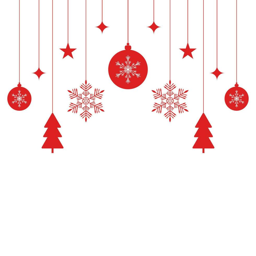 social media post design Merry Christmas white background with tree and balls vector
