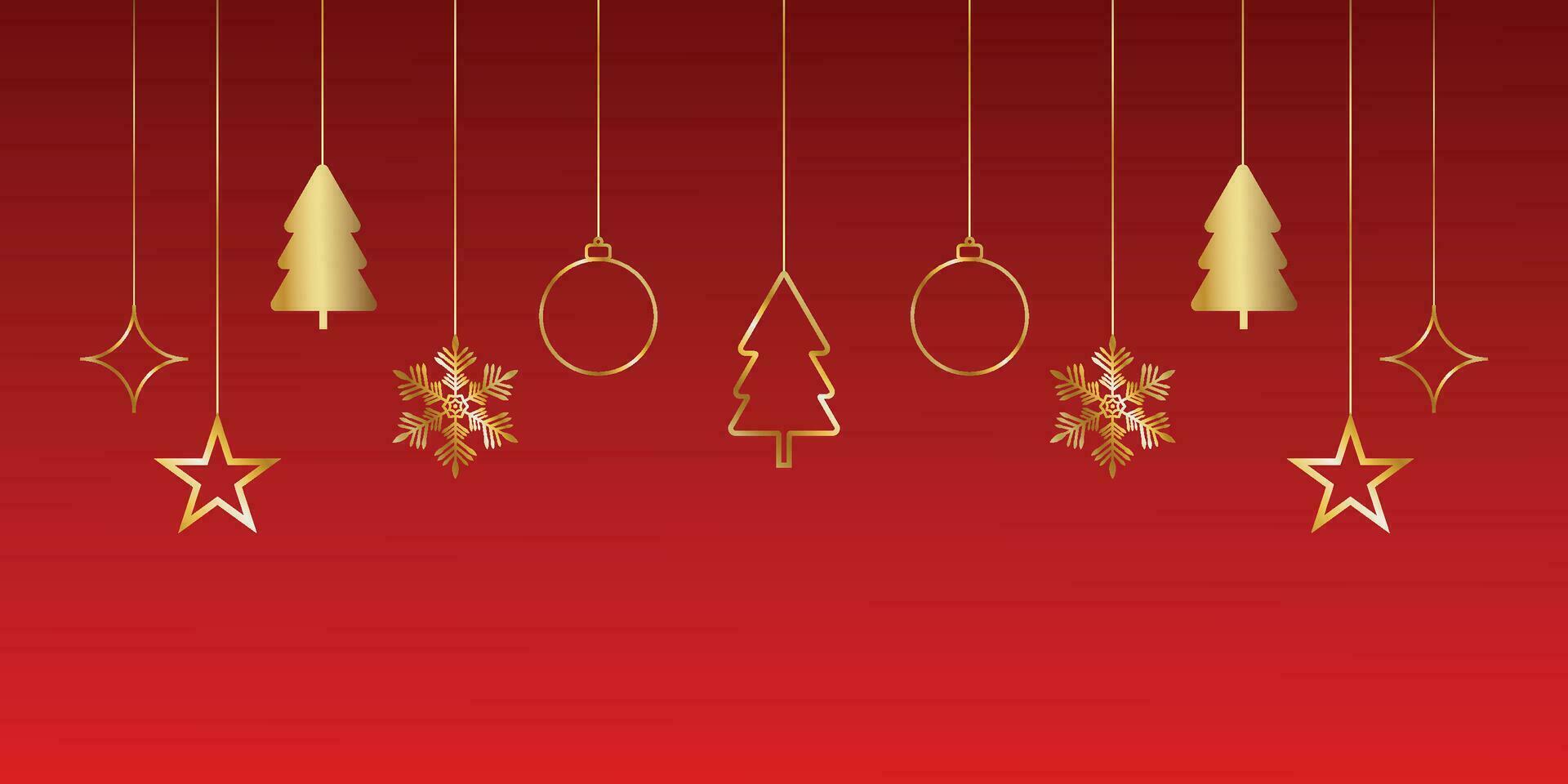 Merry Christmas banner with golden stars and boxes with golden trees vector