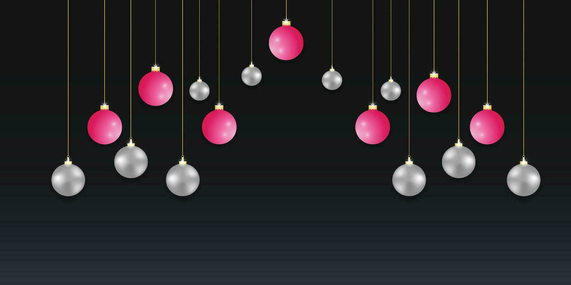 Merry Christmas background with balls vector