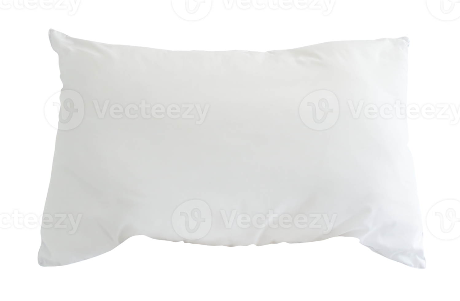 White pillow in hotel or resort room isolated with clipping path in png file format. Concept of comfortable and happy sleep in daily life