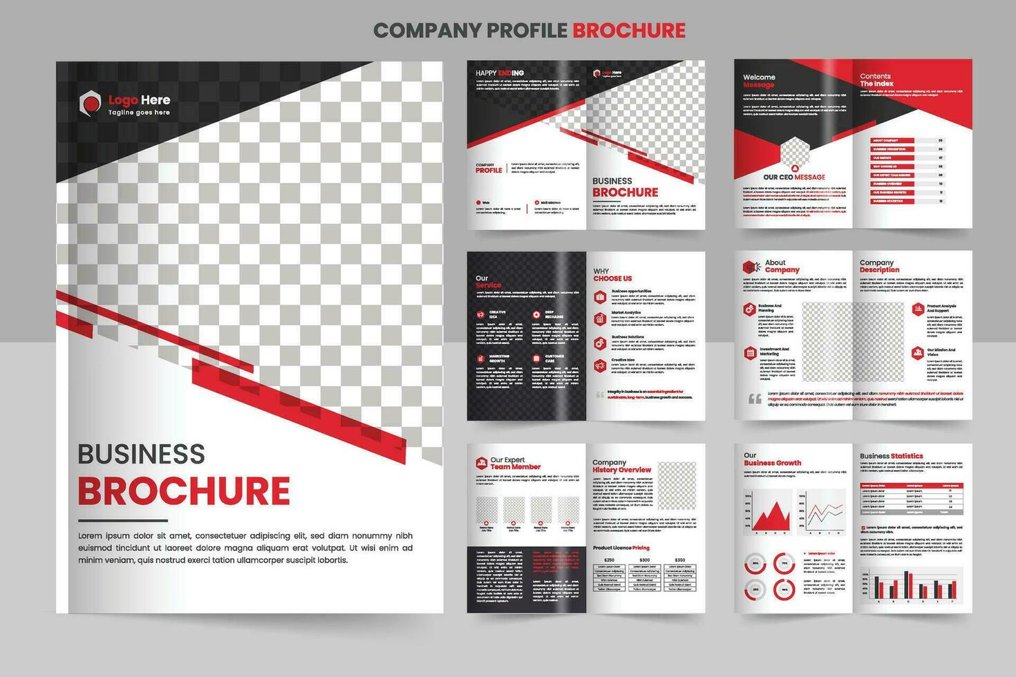 Company profile brochure design, minimal multipage business brochure template design, annual report, corporate company profile, editable template layout vector