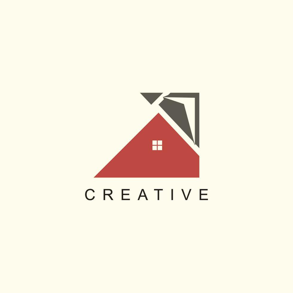 edificio objetivo logo con creativo idea vector