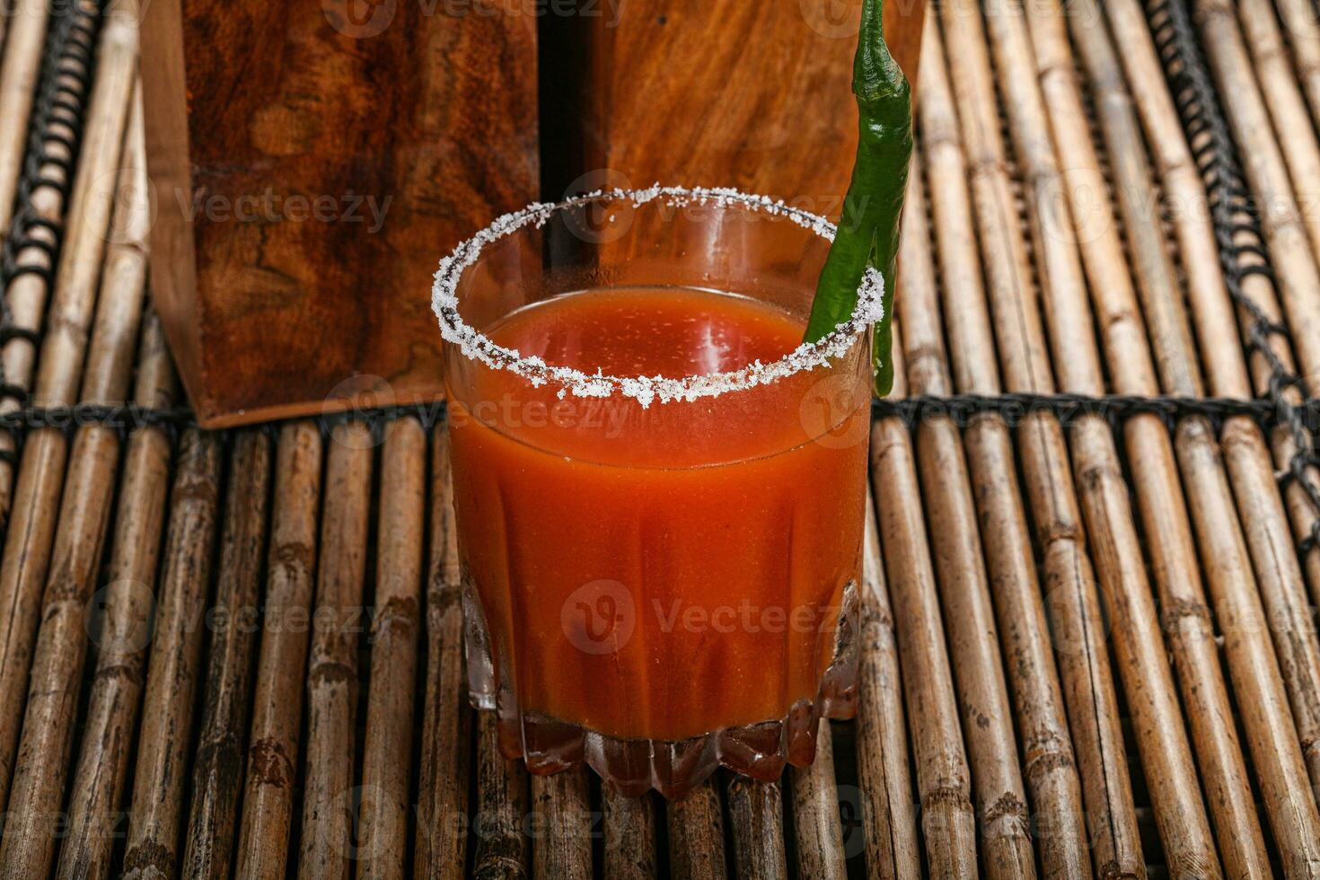 Bloody Mary cocktail vodka with tomato juice photo