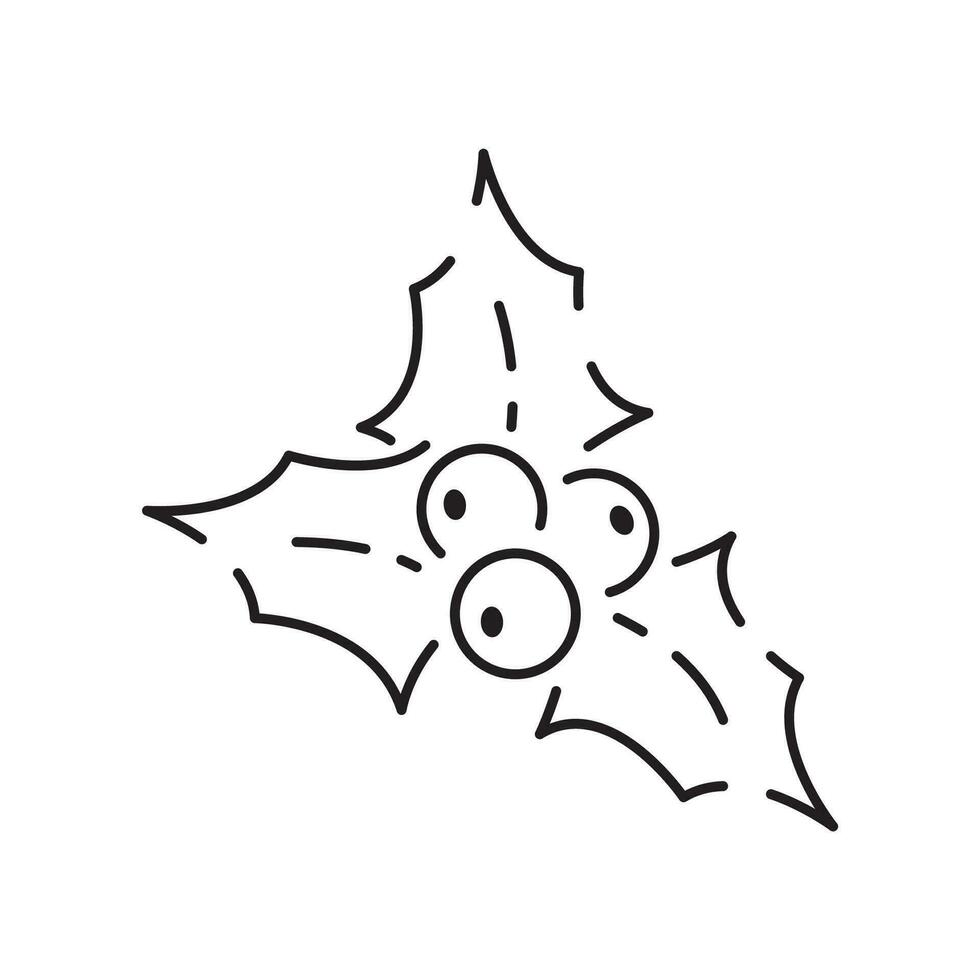 muérdago línea icono. invierno fiesta baya decoración contorno estilo pictograma en blanco antecedentes. Navidad muérdago con hojas y bayas diseño. vector gráficos.