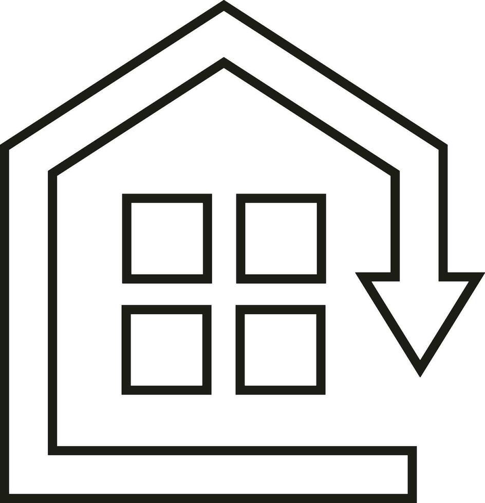 Home outline icon symbol vector image. Illustration of the house real estate graphic property design image