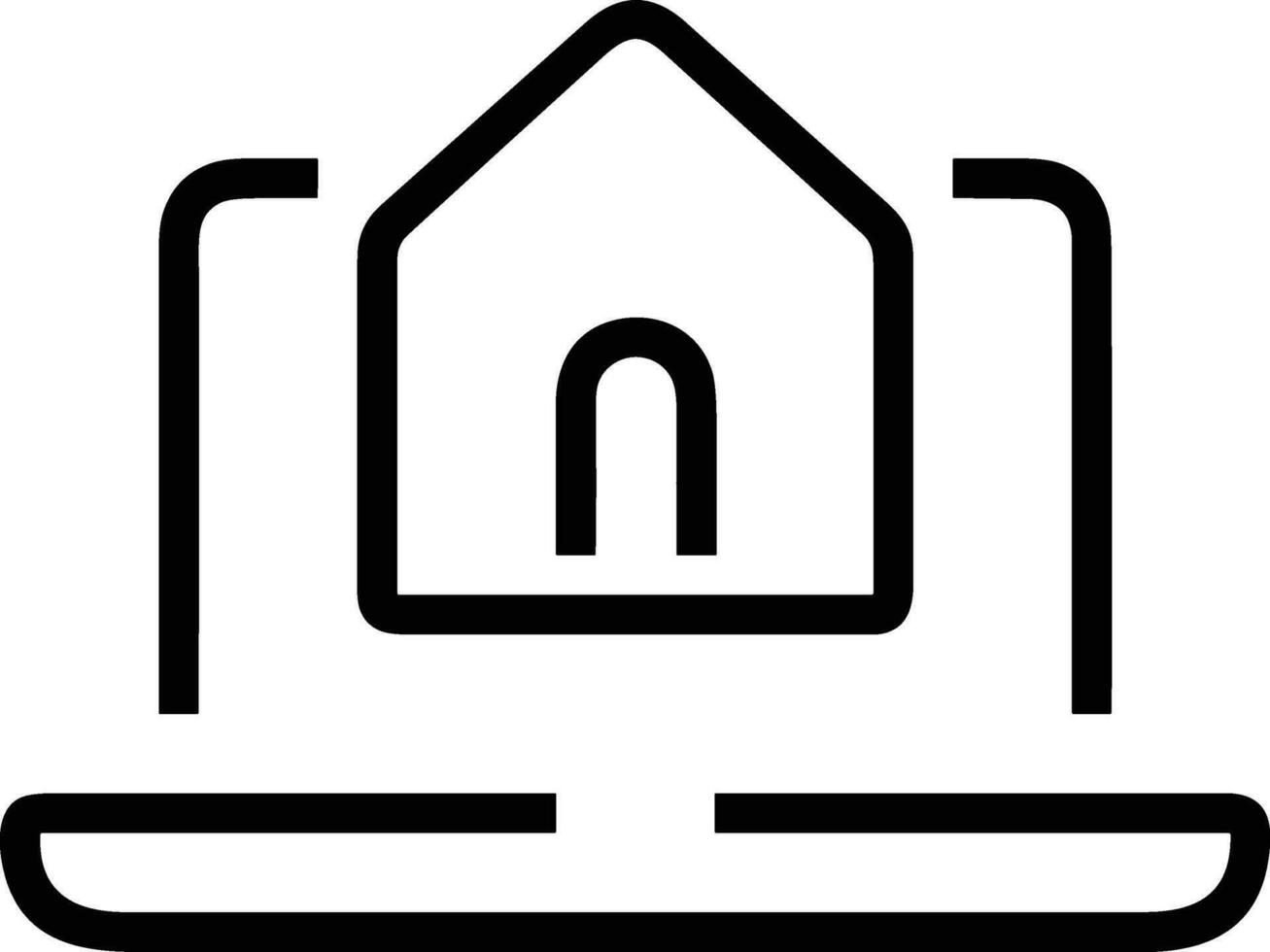 Home outline icon symbol vector image. Illustration of the house real estate graphic property design image