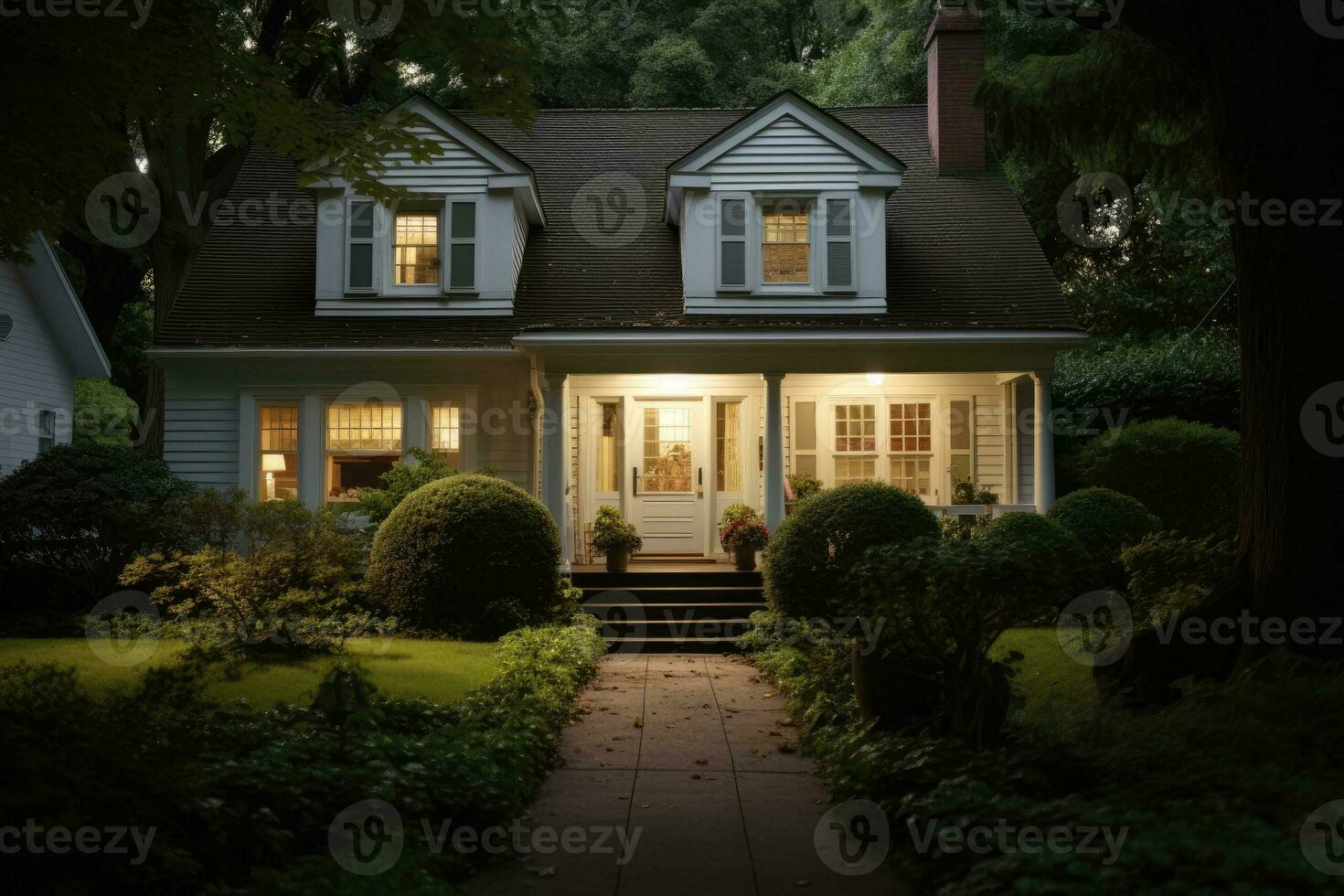 AI generated Preparing home to sell. country type house. front view. real estate. luxury house photo