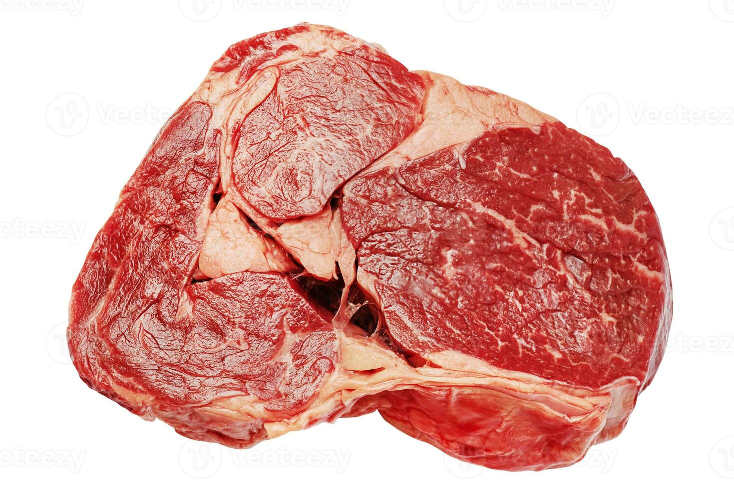 Beef steak isolate on a white background. Fresh raw meat. photo