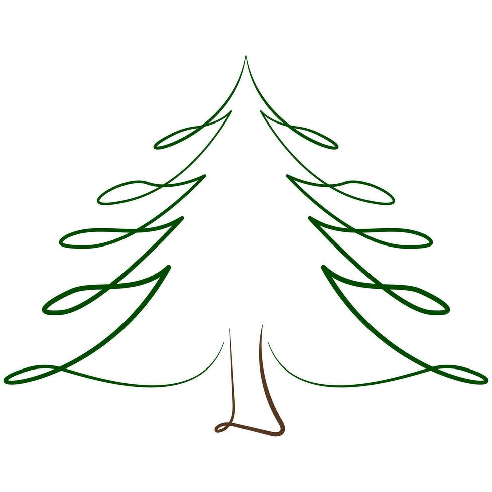 Navidad árbol silueta gratis líneas vector