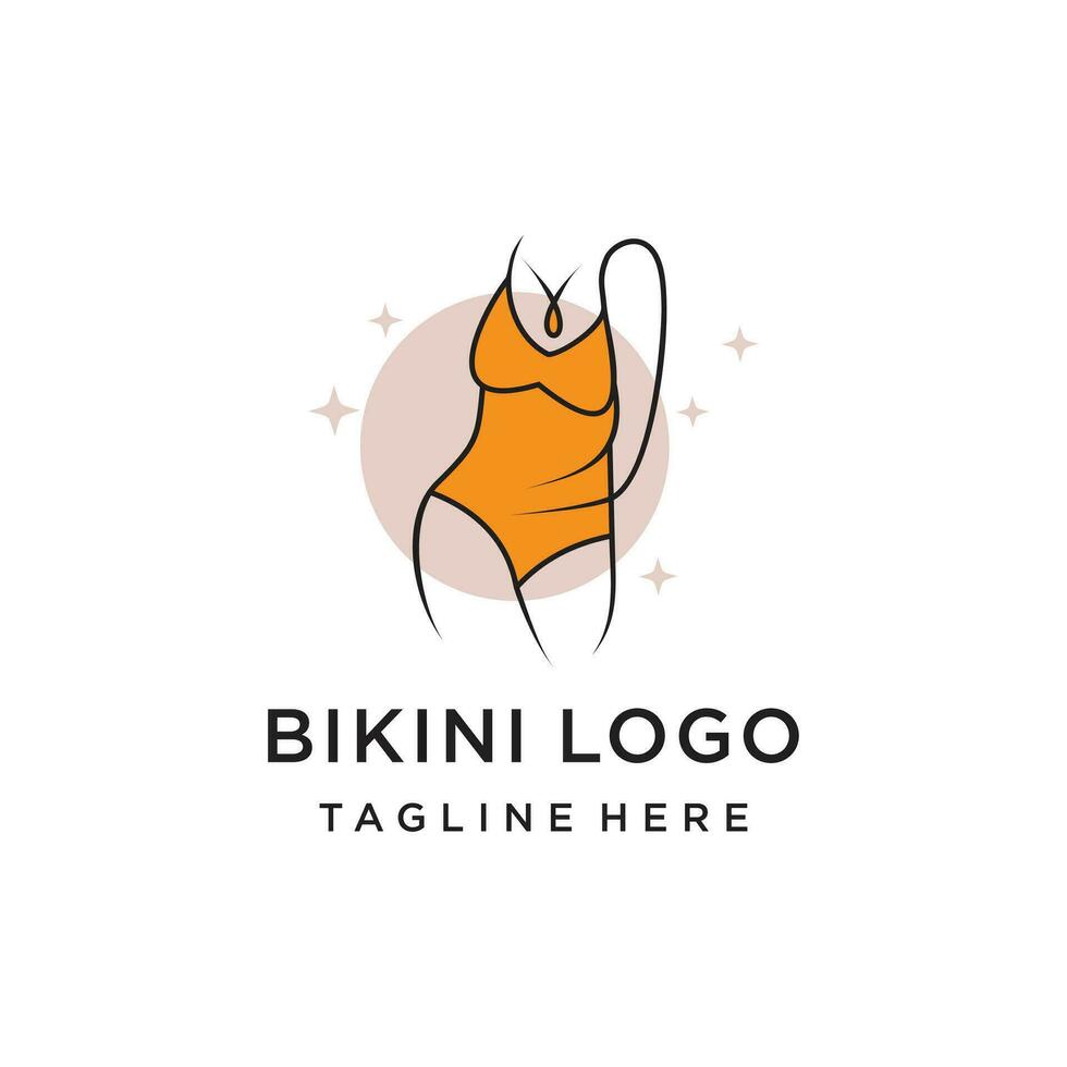 Vector summer sexy women's clothing bikini logo icon symbol Premium Vector