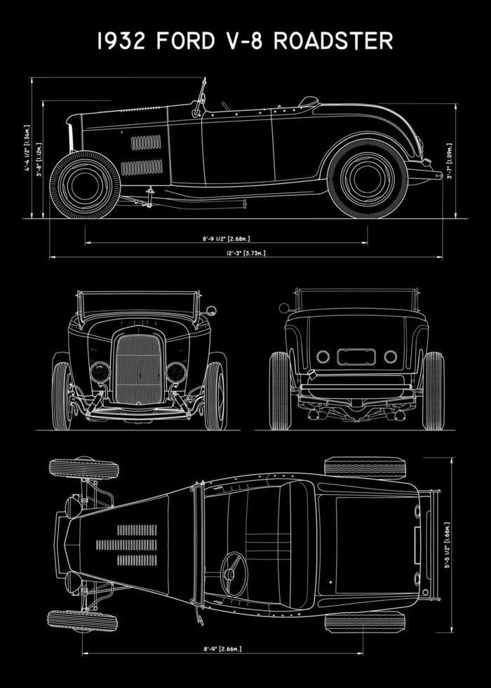 Clásico coche Plano vector