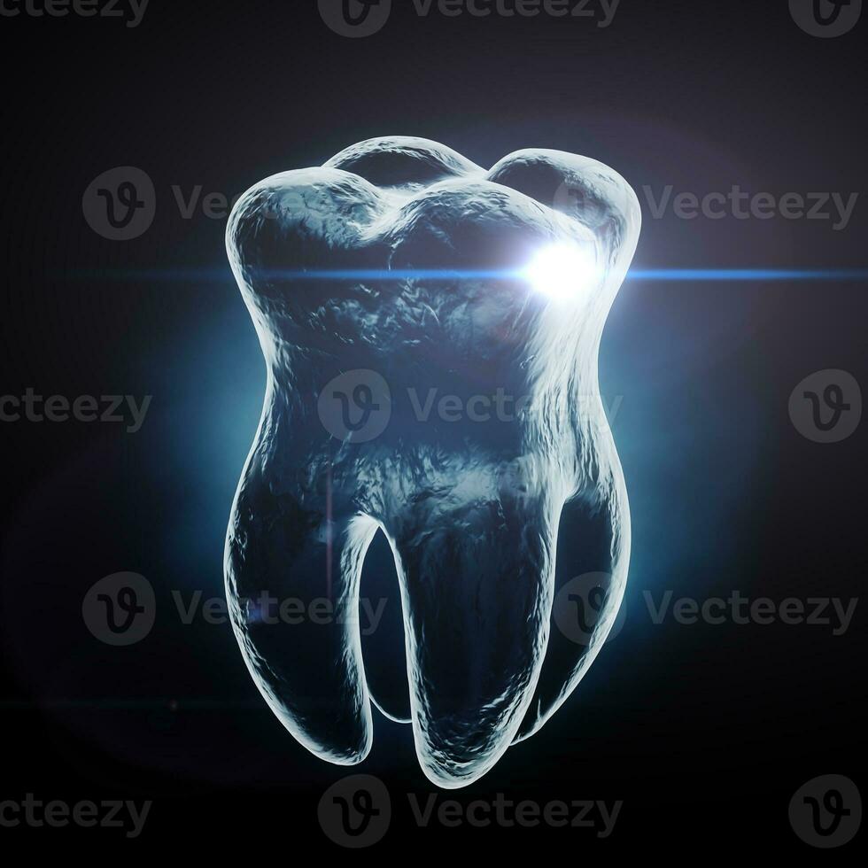 Medically Accurate Healthy Tooth X-Ray View. 3d Rendering photo