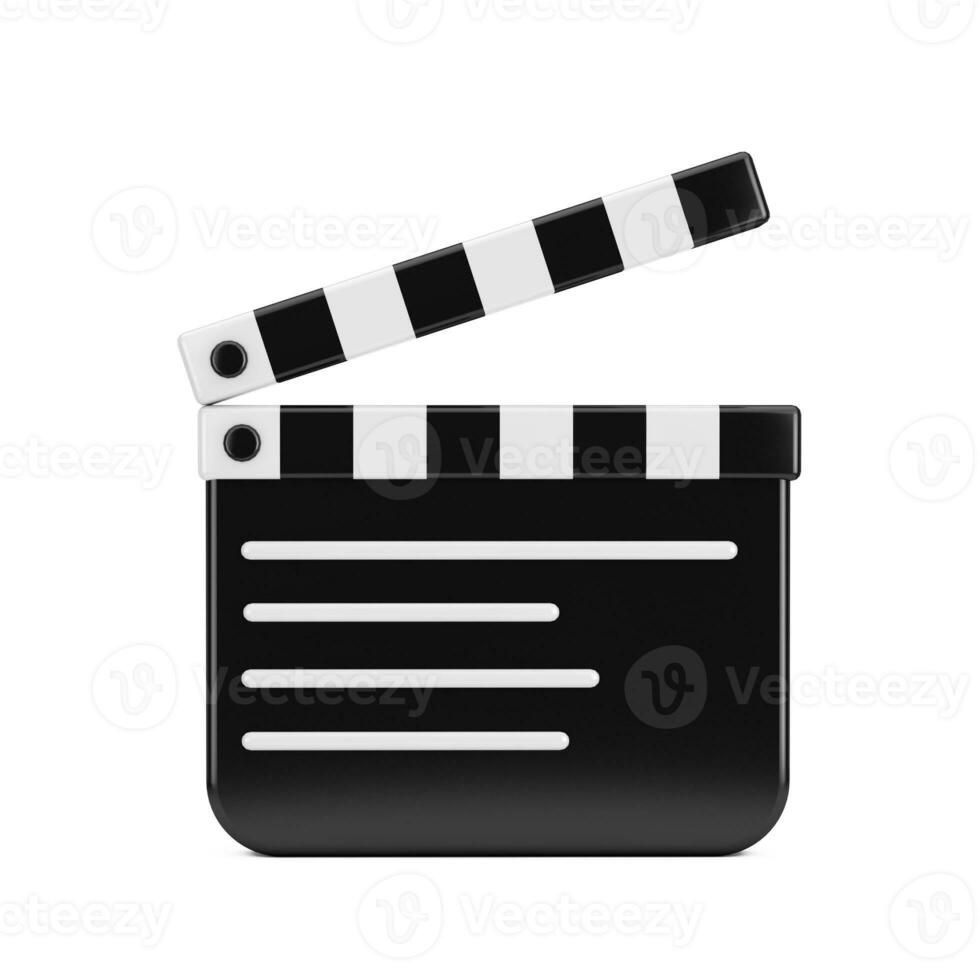 Cartoon Movie Clapper Board Icon. 3d Rendering photo