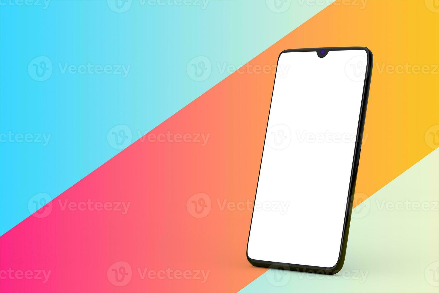 Modern Mockup Mobile Phone with Blank Screen for Your Design. 3d Rendering photo