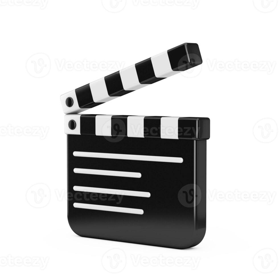 Cartoon Movie Clapper Board Icon. 3d Rendering photo