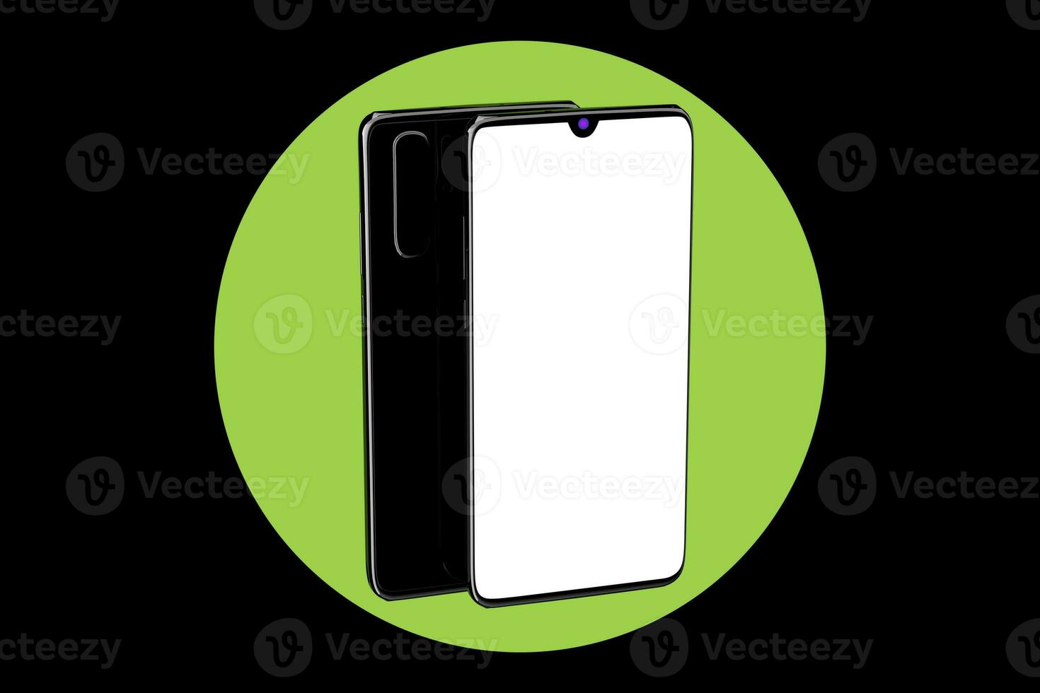 Modern Mockup Mobile Phone with Blank Screen for Your Design. 3d Rendering photo