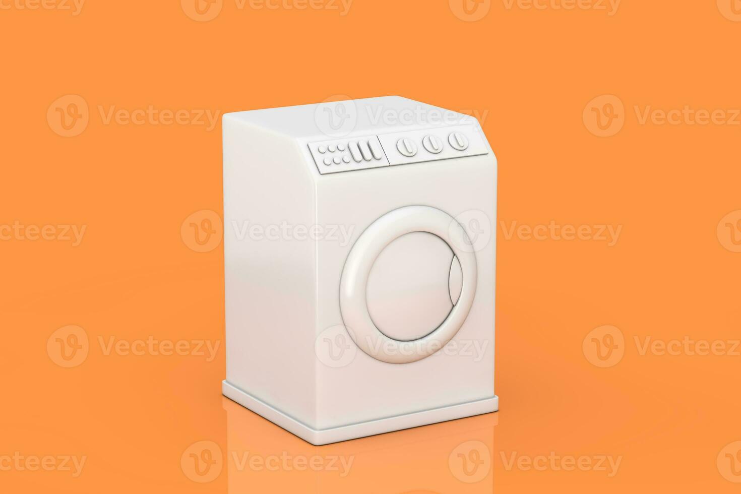 Abstract Cartoon Washing Machine Web Icon Sign. 3d Rendering photo