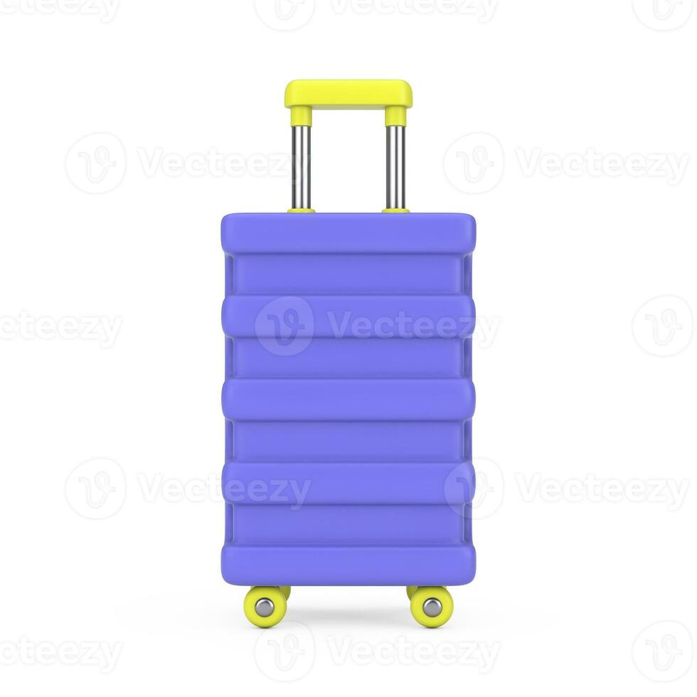 Blue Travel Suitcase Web Icon Sign. 3d Rendering photo