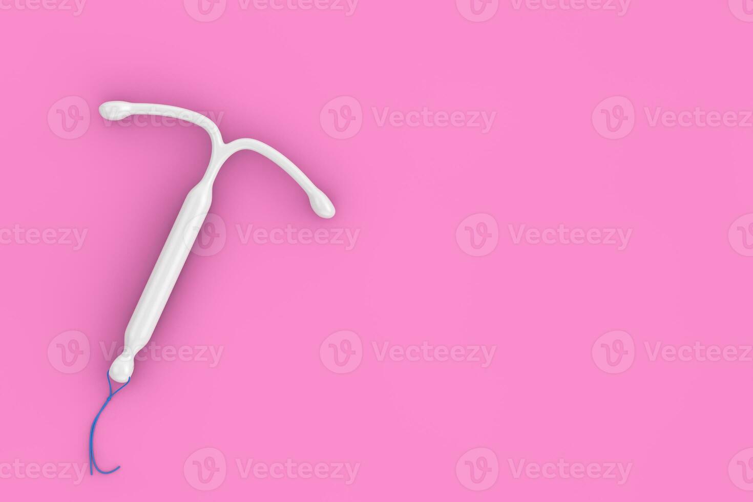 Birth Control Concept. T Shape IUD Hormonal Intrauterine Device. 3d Rendering photo