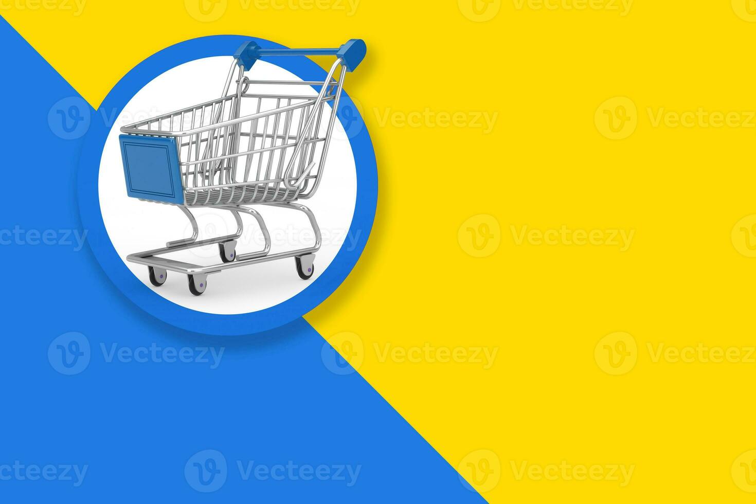 Shopping Cart Label Tag with Free Space for Your Design. 3d Rendering photo
