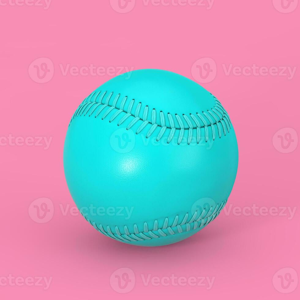 azul béisbol pelota en duotono estilo. 3d representación foto