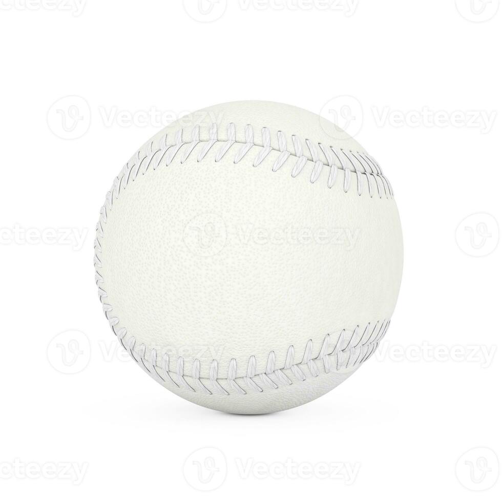 White Baseball Ball in Clay Style. 3d Rendering photo