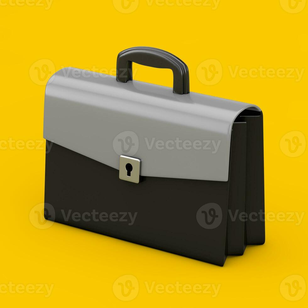 Cartoon Icon Briefcase or Schoolbag. 3d Rendering photo