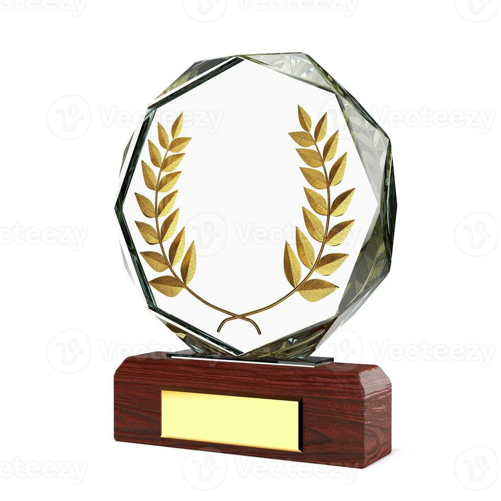 Diamond Winner Award with Golden Laurel Wreath. 3d Rendering photo