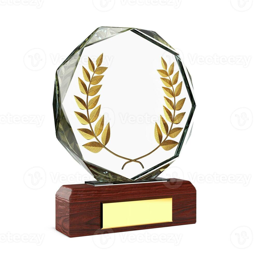 Diamond Winner Award with Golden Laurel Wreath. 3d Rendering photo