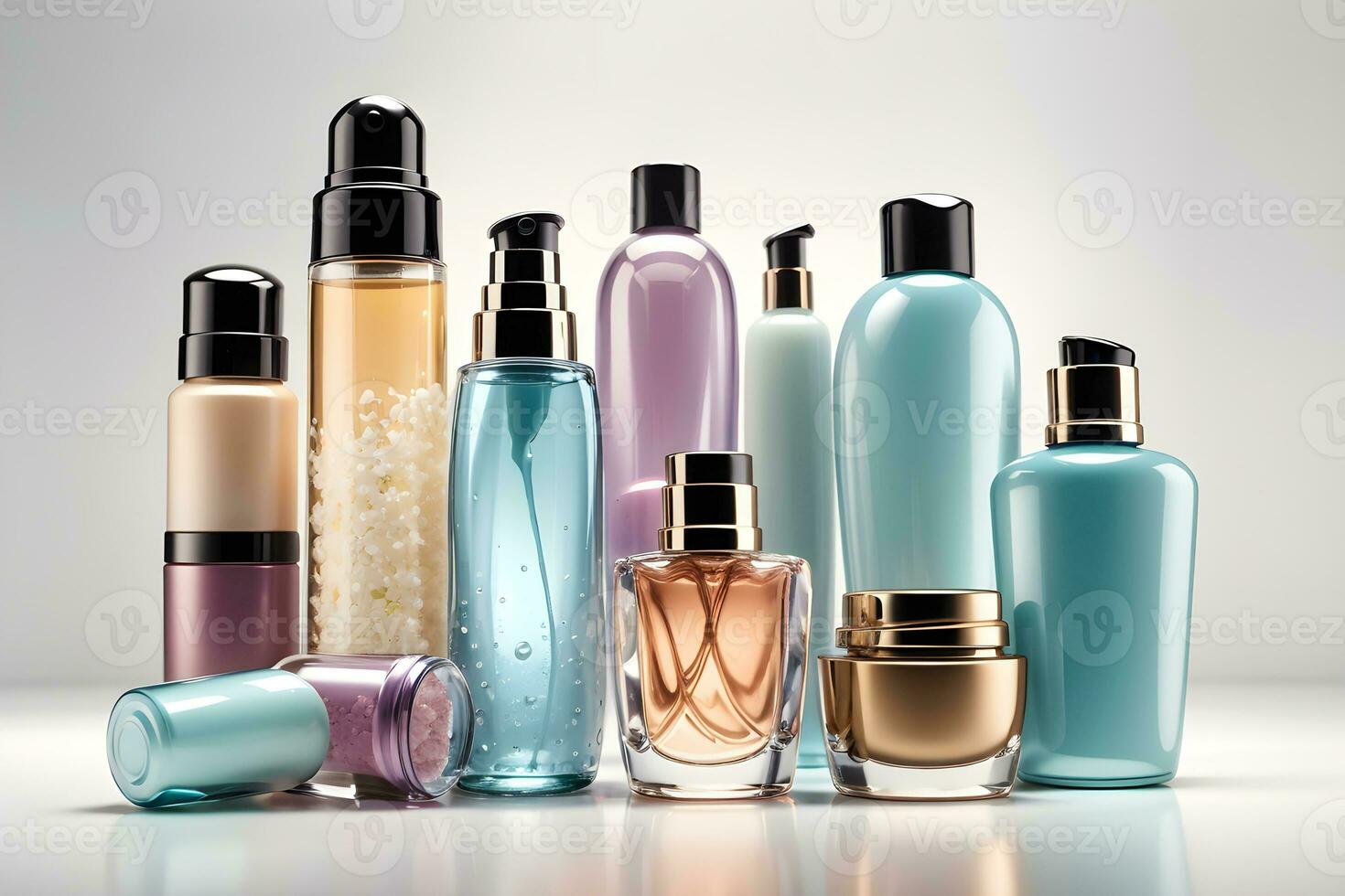 AI generated Different cosmetic bottles photo