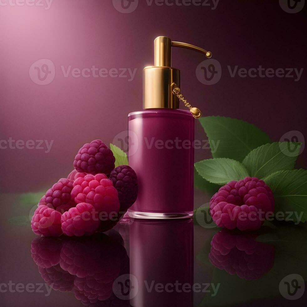 AI generated Cosmetic product portrait. Blank label for branding mock-up. photo