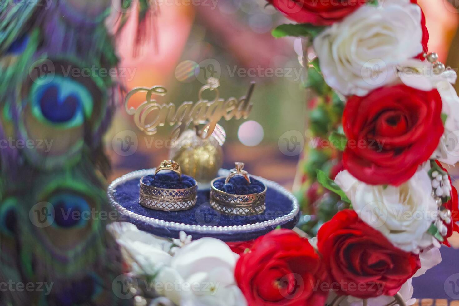 Indian wedding engagement rings for ring ceremony photo