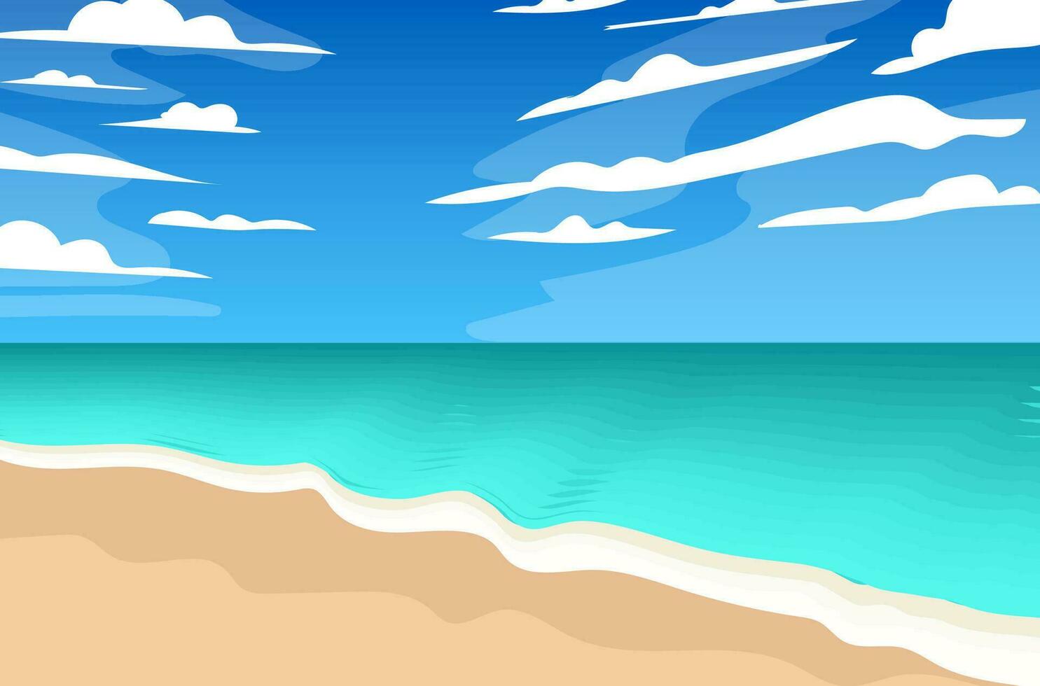 Beach with Blue Sky Landscape Background vector