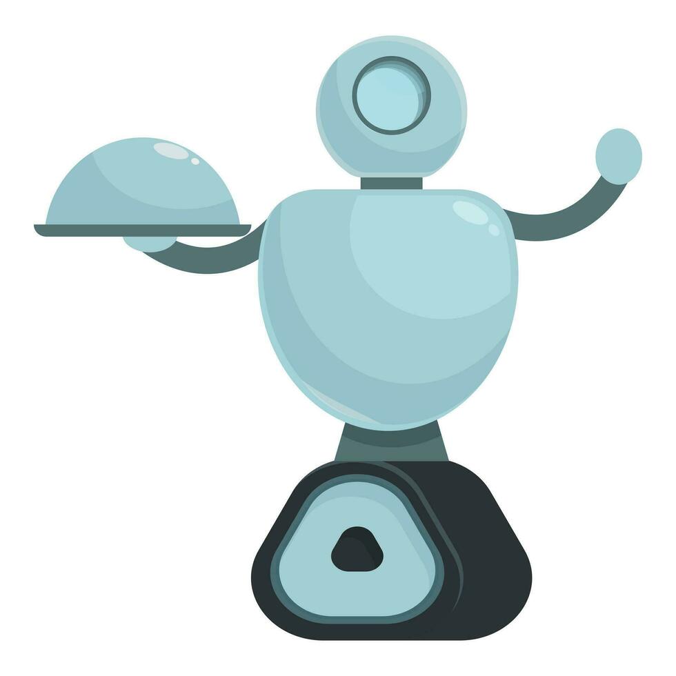 Mobile robot waiter icon cartoon vector. Delivery tech vector